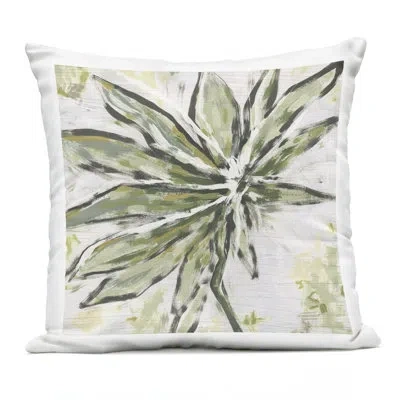 Stupell Industries Leafy Organic Palm Outdoor Printed Pillow Design By June Erica Vess In Green