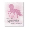 Stupell Industries Leave A Little Sparkle Unicorn Canvas Art In Pink