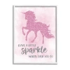 Stupell Industries Leave A Little Sparkle Unicorn Framed Print In Pink
