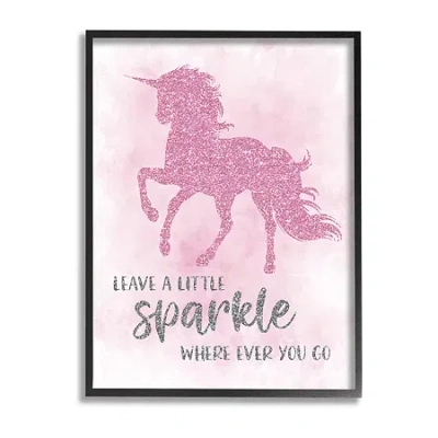 Stupell Industries Leave A Little Sparkle Unicorn Framed Print In Pink