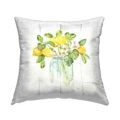 Stupell Industries Lemon Tree Flowers Outdoor Printed Pillow By Nan In Yellow