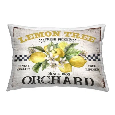 Stupell Industries Lemon Tree Fresh Picked Outdoor Printed Pillow By Creatif Belle In Yellow