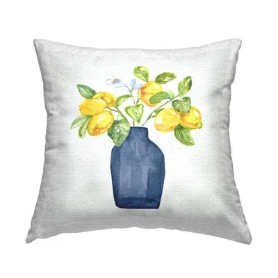 Stupell Industries Lemon Tree Planter Outdoor Printed Pillow By Nan In Blue