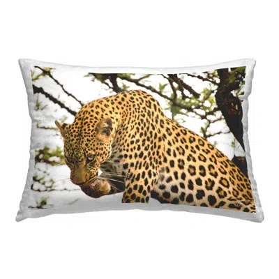 Stupell Industries Leopard After Lunch Decorative Printed Throw Pillow By Max Blakesberg Studios In Tan