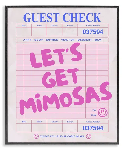 Stupell Industries Let's Get Mimosas Check Framed Giclee Art In Multi