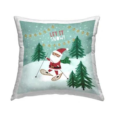 Stupell Industries Let It Snow Santa Snowshoes Printed Throw Pillow Design By Pan Georgiou