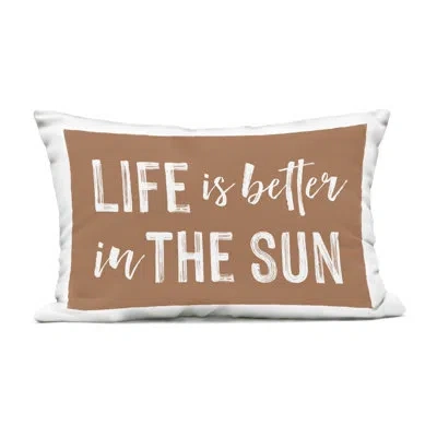 Stupell Industries Let Them Eat Cake Outdoor Printed Pillow, Design By Lish Creative In Brown Life Better In Sun Brown