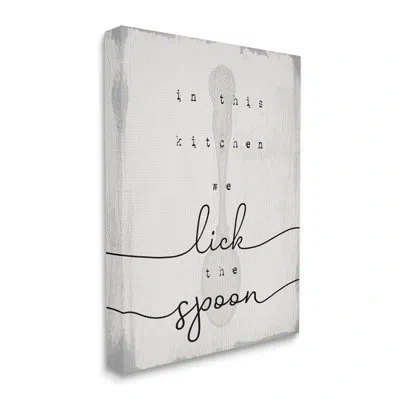 Stupell Industries Lick The Spoon Fun Baking Calligraphy Vintage Text Canvas Wall Art By Daphne Polselli In Wrapped Canvas