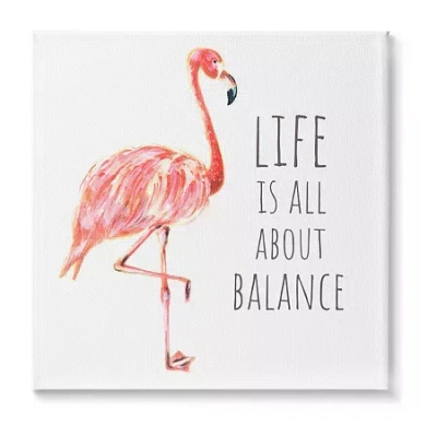 Stupell Industries Life Is About Balance Canvas Art In White