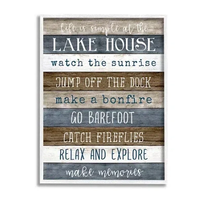 Stupell Industries Life Is Simple Lake House List Framed Print In Brown