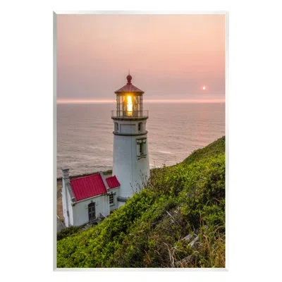 Stupell Industries Lighthouse At Sunset Canvas Wall Art Design By Jeff Poe In Multicolor