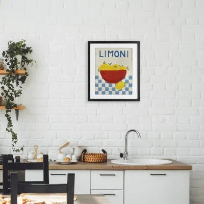 Stupell Industries Limoni Bowl Of Lemons Framed Print Under Glass, Design By Emily Navas In Midnight Black Frame