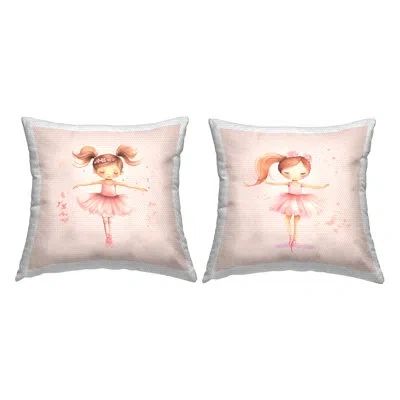 Stupell Industries Little Dancer Ballerinas 2 Pc Outdoor Printed Pillow Set By Andrea Haase In Multi