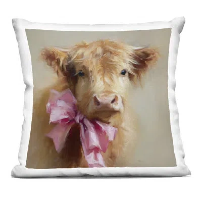 Stupell Industries Little Highland Sweetheart Decorative Printed Throw Pillow, Design By Tina Lecour, 18 X 7 X 18 In Tan