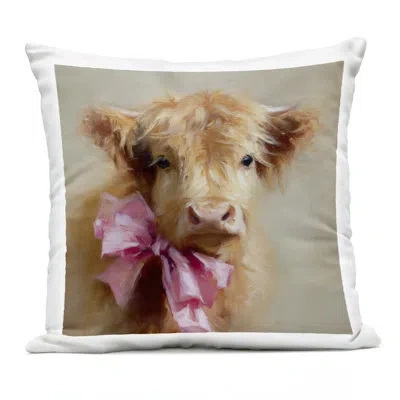 Stupell Industries Little Highland Sweetheart Outdoor Printed Pillow, Design By Tina Lecour, 18 X 7 X 18 In Tan