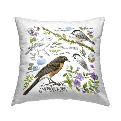 Stupell Industries Local Bird Watching Printed Outdoor Throw Pillow Design By Jane Maday In White