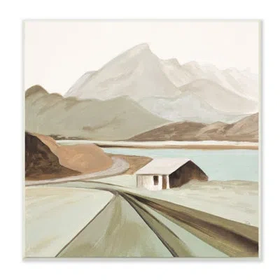 Stupell Industries Lone Countryside Cottage Road Distant Mountain Peaks By Patricia Pinto - Painting In Wall Plaque