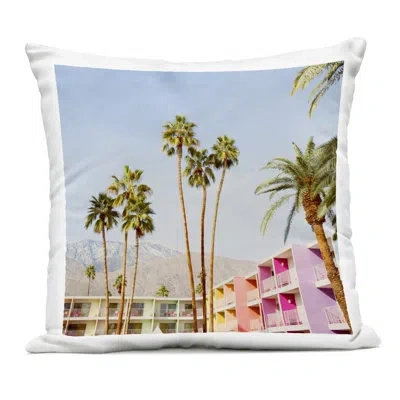 Stupell Industries Looming Palms Over Resort Outdoor Printed Pillow, Design By Lish Creative In Blue