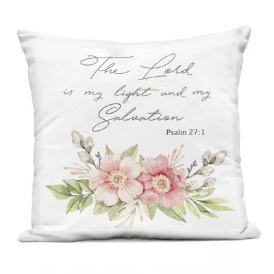 Stupell Industries Lord Is My Light & Salvation Outdoor Printed Pillow, Design By Marcus Prime In Pink