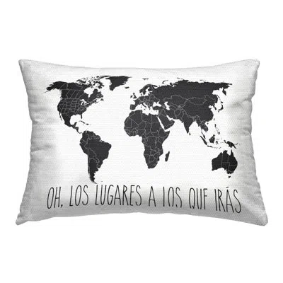 Stupell Industries Los Lugares A Los Que Iras Outdoor Printed Pillow By Lettered And Lined In White