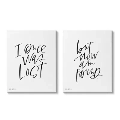 Stupell Industries Lost Now Am Found Calligraphy Religious Inspirational Quote Valerie Wieners In Wall Plaque