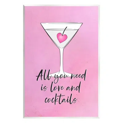 Stupell Industries Love & Cocktails Pink Martini By Martina Pavlova Graphic Art In Mdf