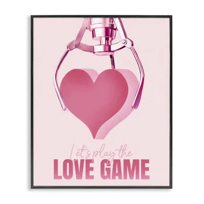 Stupell Industries Love Game With Heart  Giclee Art By Ziwei Li In Midnight Black Framed Giclee