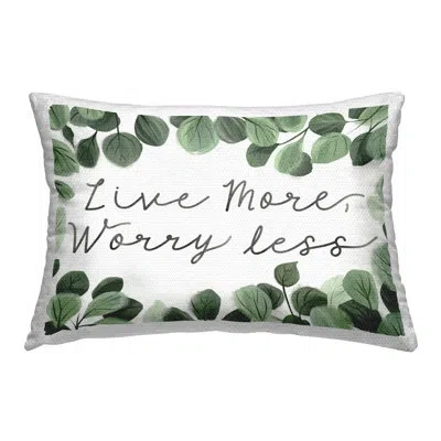 Stupell Industries Love More Worry Less Outdoor Printed Pillow By Arrolynn Weiderhold In Green