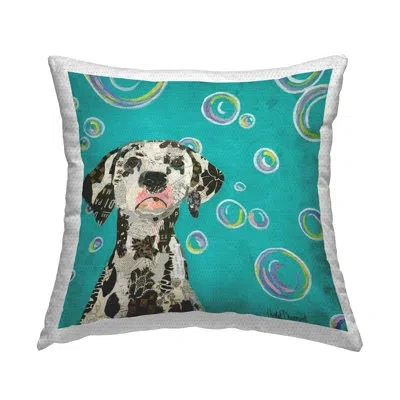 Stupell Industries Love Of Bubbles Collage Outdoor Printed Pillow By Violet Davenport In Blue