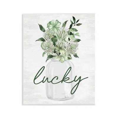 Stupell Industries Lucky Spring Shamrocks Wall Plaque Art By Lettered And Lined In Green
