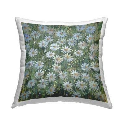 Stupell Industries Lush Daisy Field Decorative Printed Throw Pillow Design By Tim Otoole In Green
