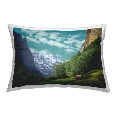 Stupell Industries Lush Mountain Hill Outdoor Printed Pillow By Martin Podt In Blue