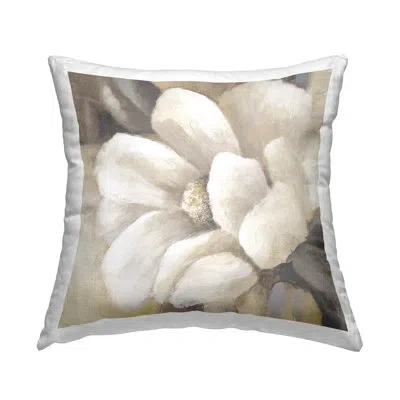 Stupell Industries Magnolia Flower Petals Decorative Printed Throw Pillow Design By Lanie Loreth In White
