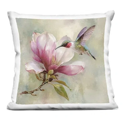 Stupell Industries Magnolia Ruby Hummingbird Decorative Printed Throw Pillow, Design By Tina Lecour In Pink