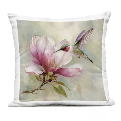 Stupell Industries Magnolia Ruby Hummingbird Outdoor Printed Pillow, Design By Tina Lecour In Pink