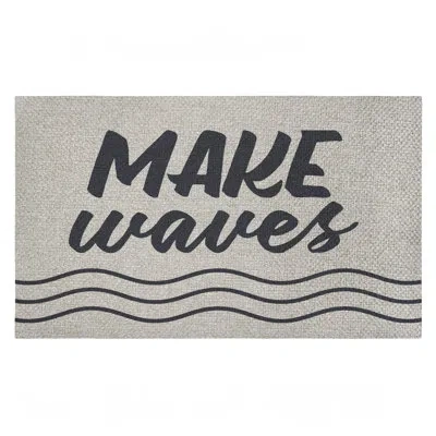 Stupell Industries Make Waves Navy Blue Outdoor Door Mat, Design By Lettered And Lined, 30"