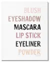 Stupell Industries Makeup To-do List Blush Mascara Lip Stick Blush Stretched Canvas Wall Art By Lady Louise In White