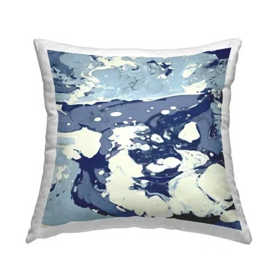 Stupell Industries Marbled Blue Fluid Abstract Printed Throw Pillow Design By Danielle Carson
