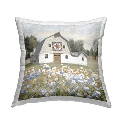 Stupell Industries Meadow View & Barn Outdoor Printed Pillow By Amber Sterling In Green