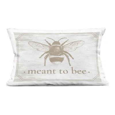 Stupell Industries Meant To Bee Rustic Border Decorative Printed Throw Pillow, Design By Lettered And Lined In Beige