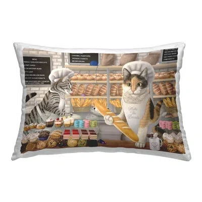Stupell Industries Meow Bakery Funny Cats Design By Mehu Art Throw Pillow In Tan