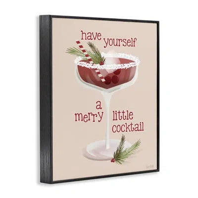 Stupell Industries Merry Little Cocktail Framed Giclee Art, Design By House Fenway In Midnight Black Framed Giclee