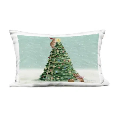 Stupell Industries Merry Mice Motif Outdoor Printed Pillow Design By Danielle Murray In Green