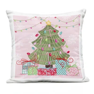 Stupell Industries Merry Pinkmas Tree Outdoor Printed Pillow Design By Nicole Tamarin In Pink Christmas Tree