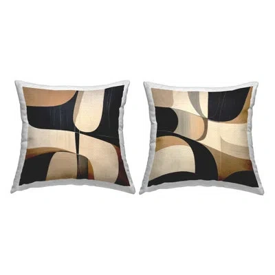 Stupell Industries Midcentury Mod Abstraction Printed Outdoor Throw Pillow Design By Irena Orlov (set Of 2) In Tan