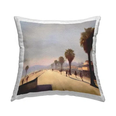 Stupell Industries Midday Sun Beach View Outdoor Printed Pillow By Noah Bay In Beige