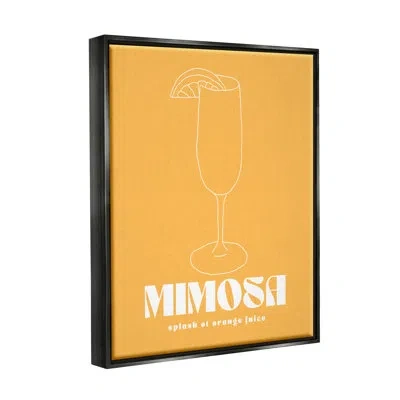 Stupell Industries Mimosa Splash Of Oj Floater Frame By House Of Lulu In Jet Black Floater Frame