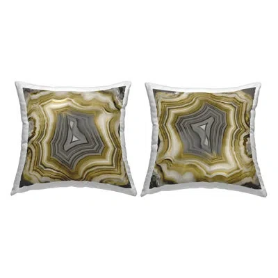 Stupell Industries Mineral Crystal Agate Geode Printed Throw Pillow Design By Danielle Carson (set Of 2)