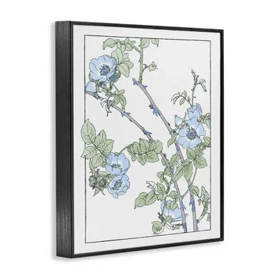 Stupell Industries Minimal Budding Anemones Giclee Art, Design By Cad Designs In Midnight Black Framed Giclee