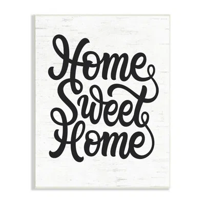 Stupell Industries Minimal Home Sweet Home Typography Light Worn Pattern Wall Plaque Art By Lettered And Lined In Wood Plaque